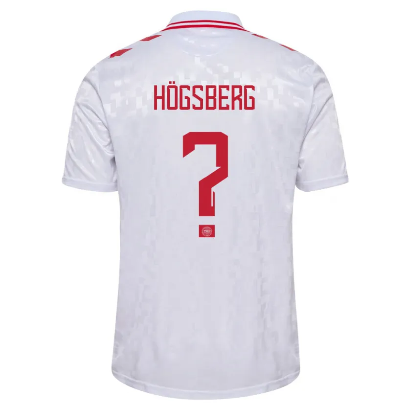 Danxen Herren Dänemark Lucas Högsberg #0 Weiß Auswärtstrikot Trikot 24-26 T-Shirt Schweiz