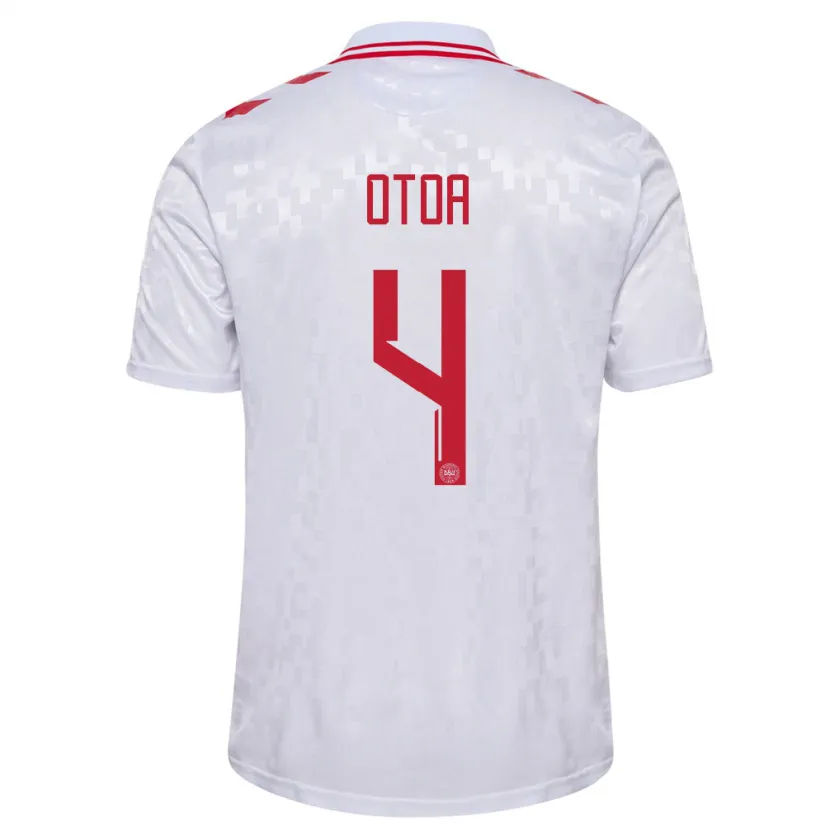 Danxen Herren Dänemark Sebastian Otoa #4 Weiß Auswärtstrikot Trikot 24-26 T-Shirt Schweiz