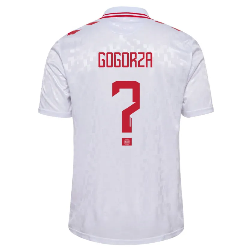 Danxen Herren Dänemark Mikel Gogorza #0 Weiß Auswärtstrikot Trikot 24-26 T-Shirt Schweiz