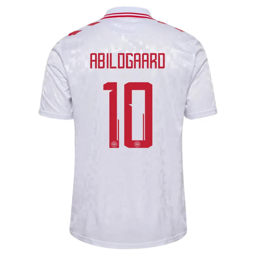 Danxen Herren Dänemark Lasse Abildgaard #10 Weiß Auswärtstrikot Trikot 24-26 T-Shirt Schweiz