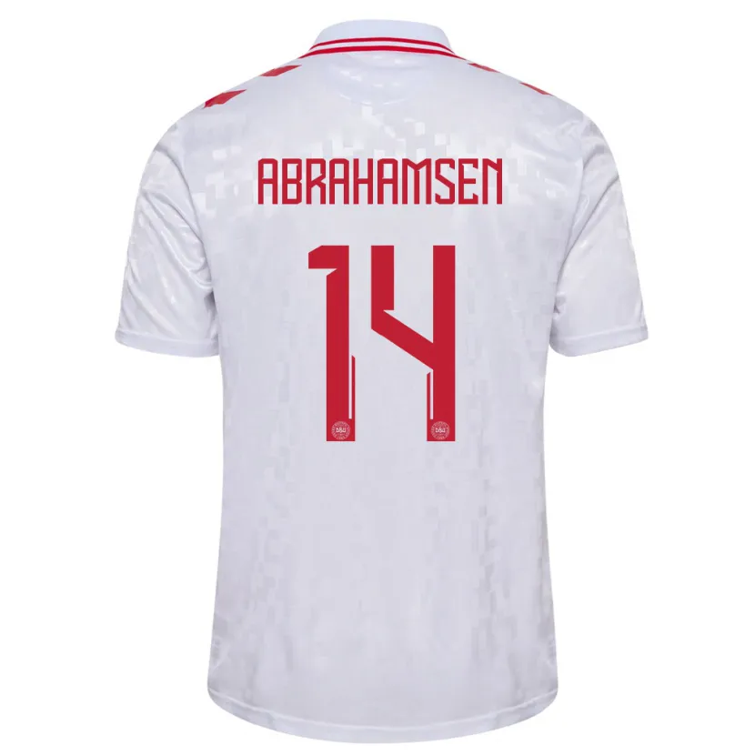 Danxen Herren Dänemark Mads Abrahamsen #14 Weiß Auswärtstrikot Trikot 24-26 T-Shirt Schweiz