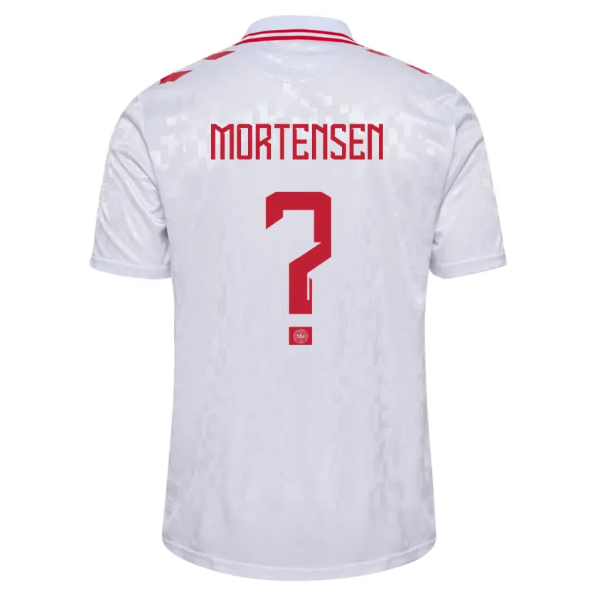 Danxen Herren Dänemark Malthe Mortensen #0 Weiß Auswärtstrikot Trikot 24-26 T-Shirt Schweiz