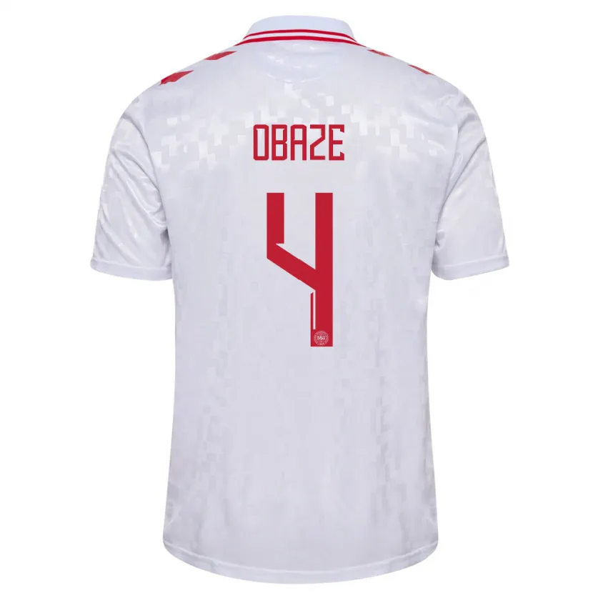 Danxen Herren Dänemark Isabella Obaze #4 Weiß Auswärtstrikot Trikot 24-26 T-Shirt Schweiz