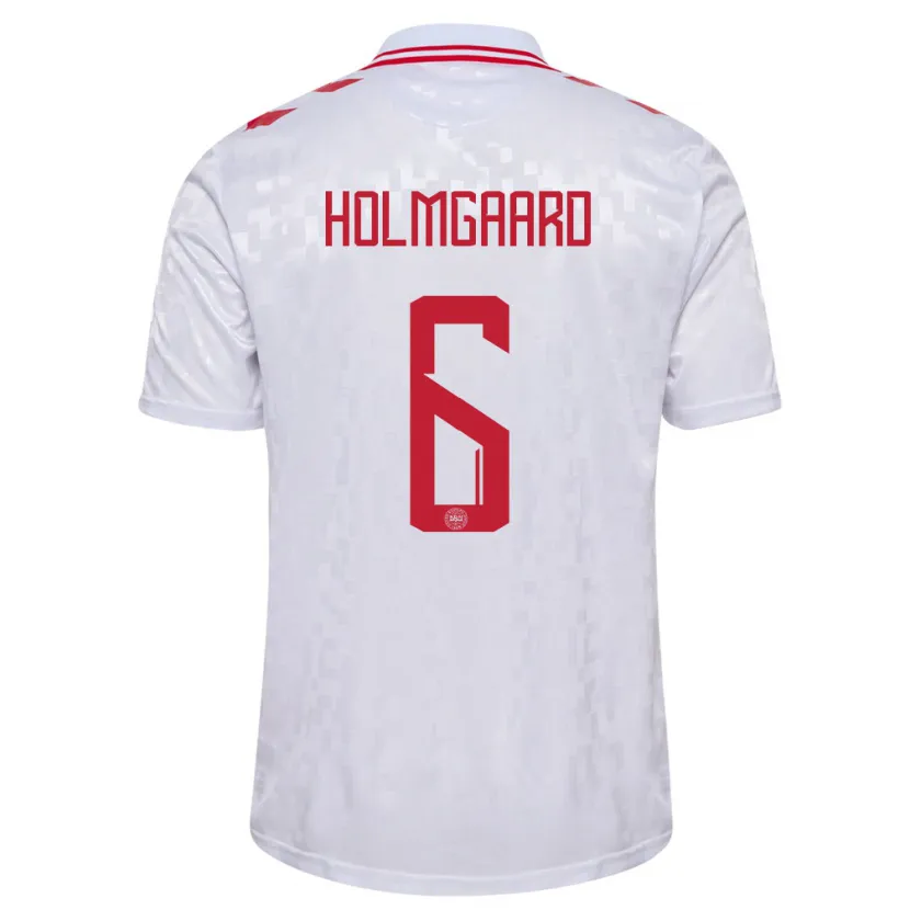 Danxen Herren Dänemark Karen Holmgaard #6 Weiß Auswärtstrikot Trikot 24-26 T-Shirt Schweiz