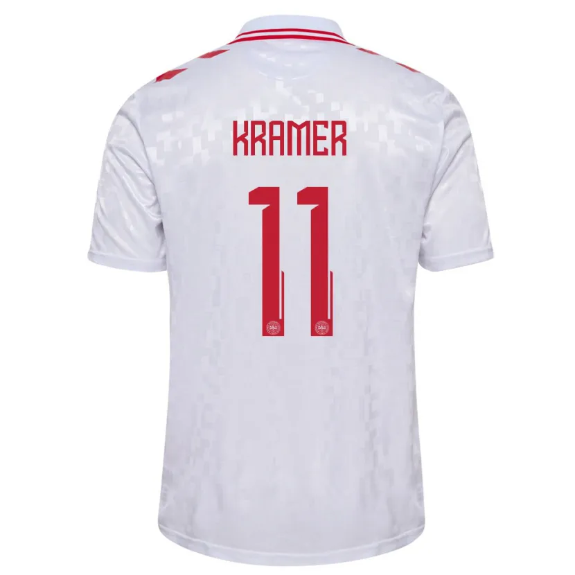 Danxen Herren Dänemark Cornelia Kramer #11 Weiß Auswärtstrikot Trikot 24-26 T-Shirt Schweiz