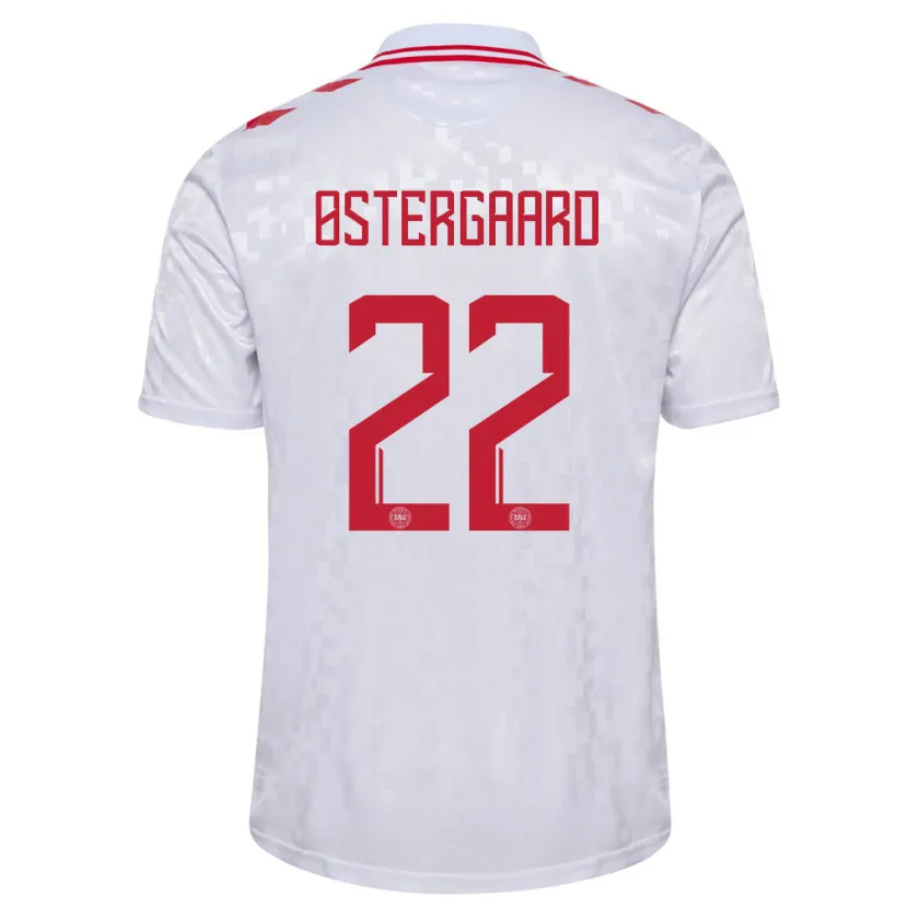Danxen Herren Dänemark Maja Bay Østergaard #22 Weiß Auswärtstrikot Trikot 24-26 T-Shirt Schweiz