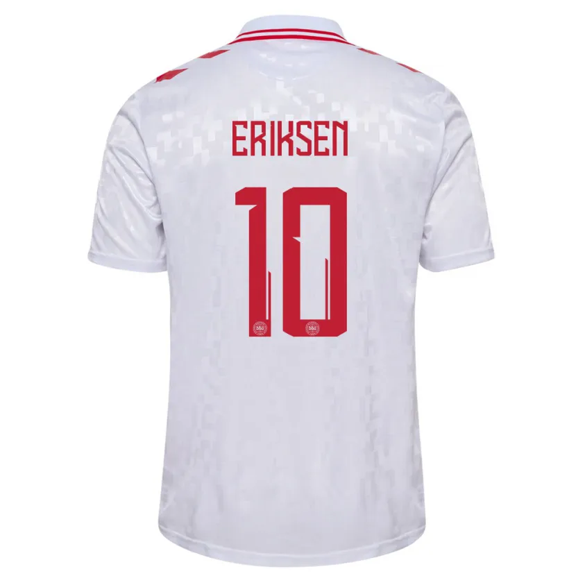 Danxen Herren Dänemark Christian Eriksen #10 Weiß Auswärtstrikot Trikot 24-26 T-Shirt Schweiz