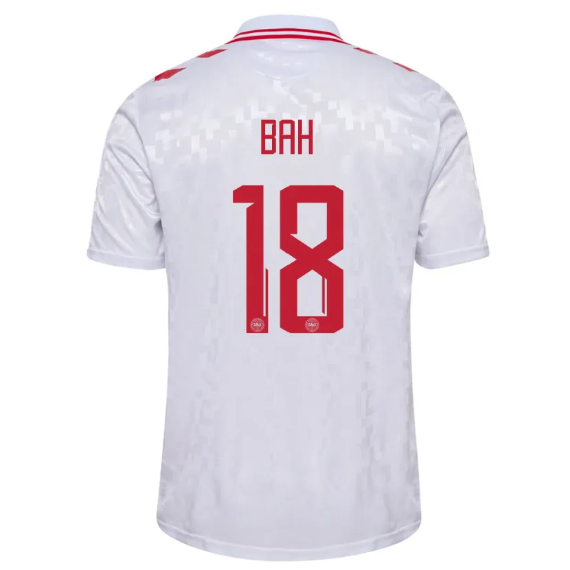 Danxen Herren Dänemark Alexander Bah #18 Weiß Auswärtstrikot Trikot 24-26 T-Shirt Schweiz