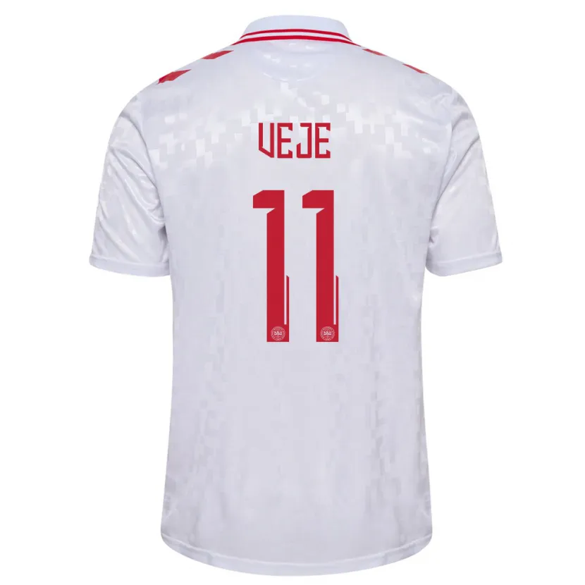 Danxen Herren Dänemark Katrine Veje #11 Weiß Auswärtstrikot Trikot 24-26 T-Shirt Schweiz
