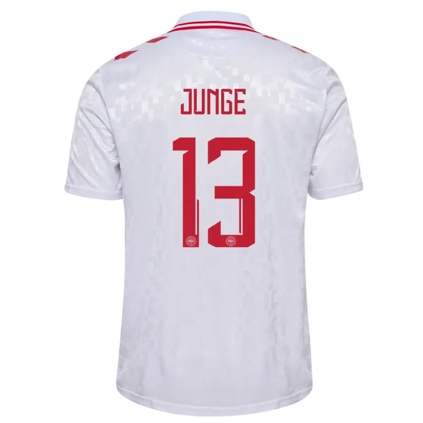 Danxen Herren Dänemark Sofie Junge #13 Weiß Auswärtstrikot Trikot 24-26 T-Shirt Schweiz