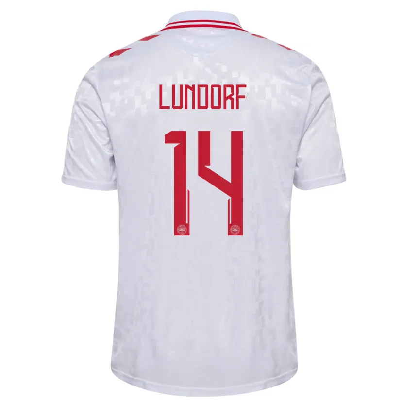 Danxen Herren Dänemark Matilde Lundorf #14 Weiß Auswärtstrikot Trikot 24-26 T-Shirt Schweiz