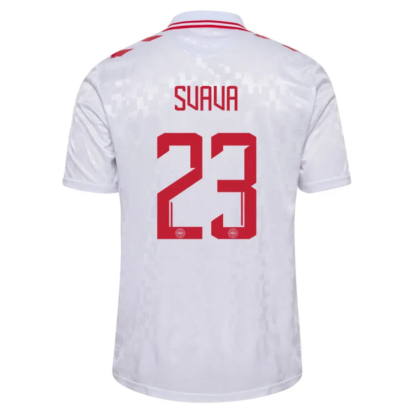 Danxen Herren Dänemark Sofie Svava #23 Weiß Auswärtstrikot Trikot 24-26 T-Shirt Schweiz