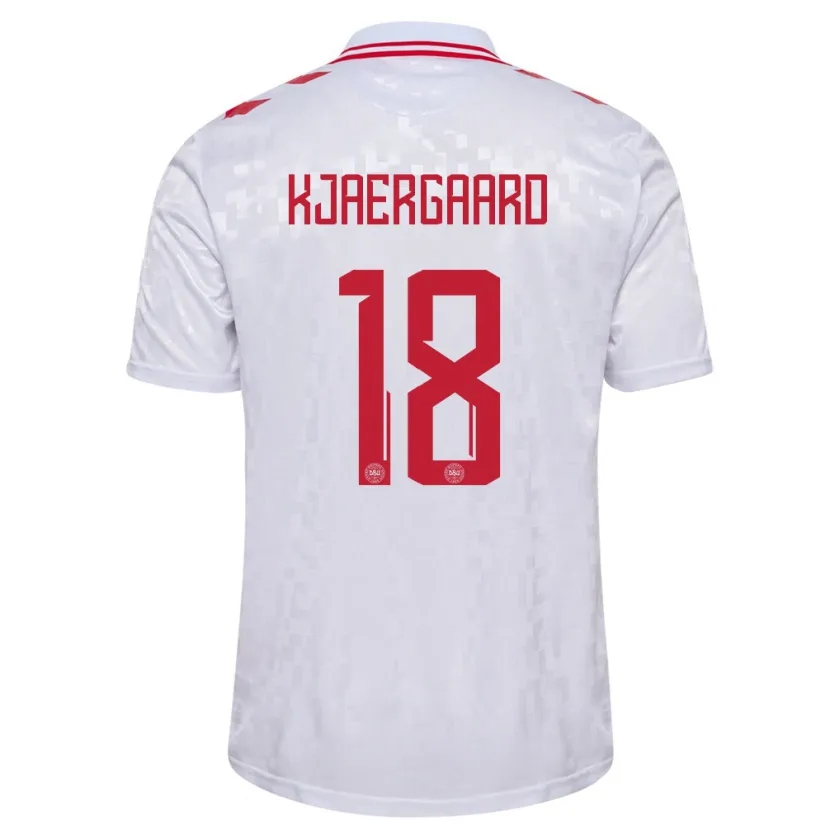 Danxen Herren Dänemark Maurits Kjaergaard #18 Weiß Auswärtstrikot Trikot 24-26 T-Shirt Schweiz