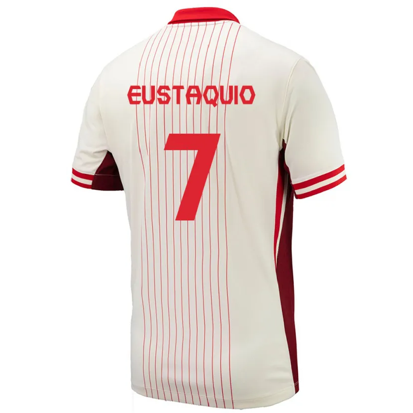 Danxen Herren Kanada Stephen Eustáquio #7 Weiß Auswärtstrikot Trikot 24-26 T-Shirt Schweiz