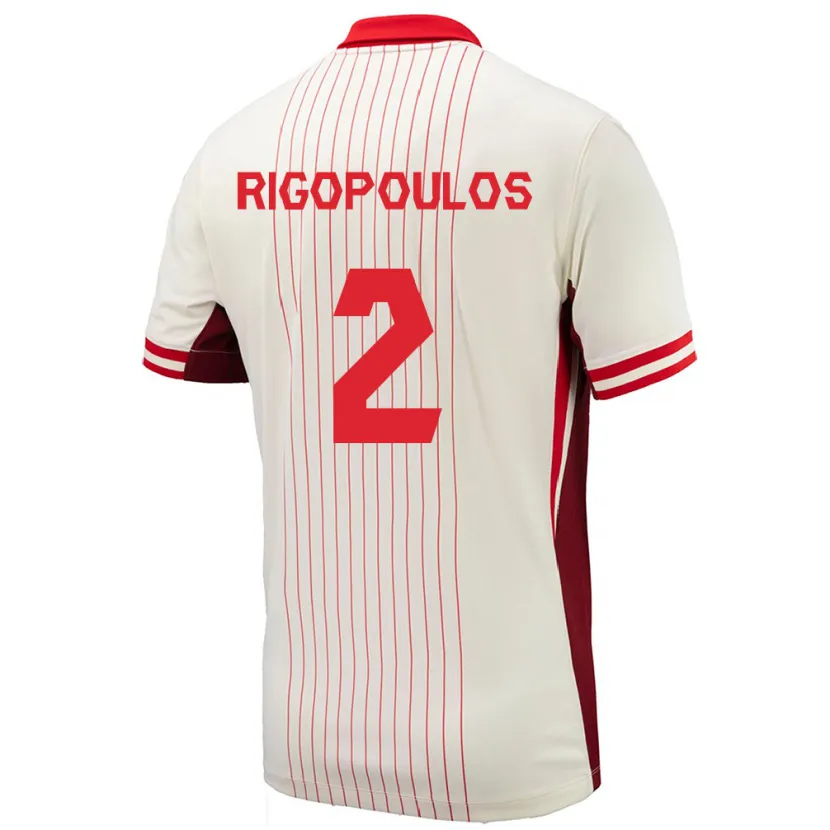 Danxen Herren Kanada Theo Rigopoulos #2 Weiß Auswärtstrikot Trikot 24-26 T-Shirt Schweiz