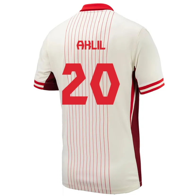 Danxen Herren Kanada Lino Aklil #20 Weiß Auswärtstrikot Trikot 24-26 T-Shirt Schweiz