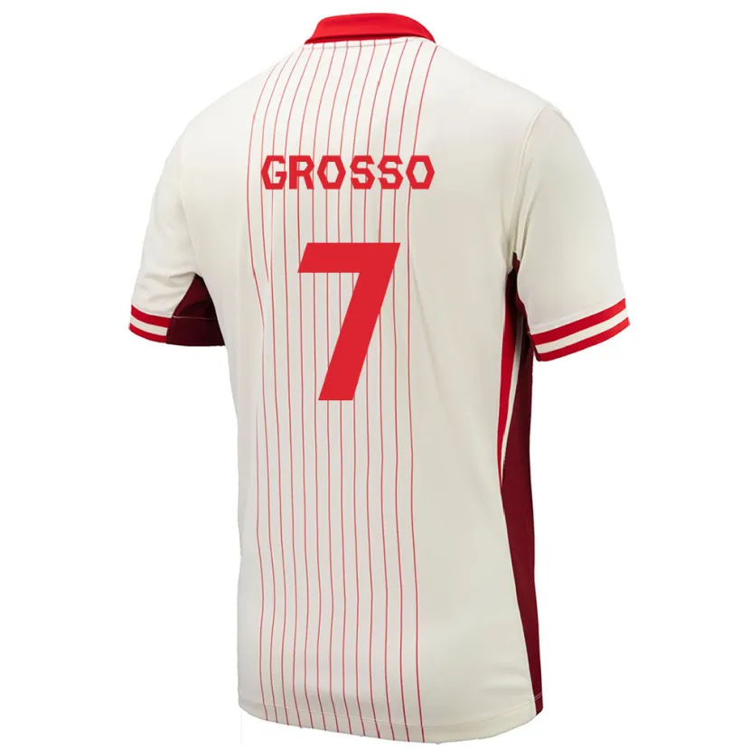 Danxen Herren Kanada Julia Grosso #7 Weiß Auswärtstrikot Trikot 24-26 T-Shirt Schweiz