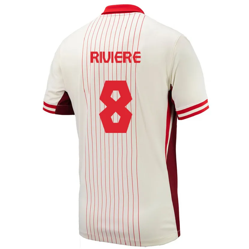 Danxen Herren Kanada Jayde Riviere #8 Weiß Auswärtstrikot Trikot 24-26 T-Shirt Schweiz