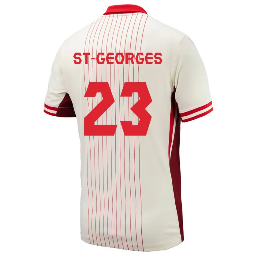 Danxen Herren Kanada Bianca St-Georges #23 Weiß Auswärtstrikot Trikot 24-26 T-Shirt Schweiz