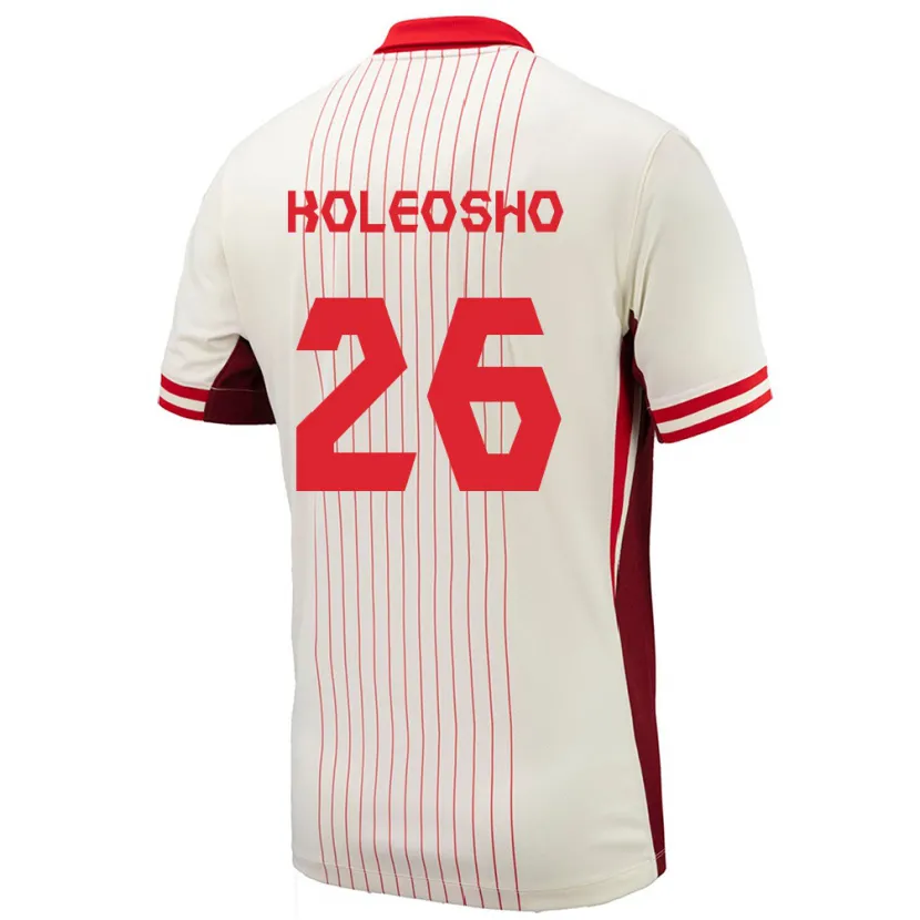 Danxen Herren Kanada Luca Koleosho #26 Weiß Auswärtstrikot Trikot 24-26 T-Shirt Schweiz