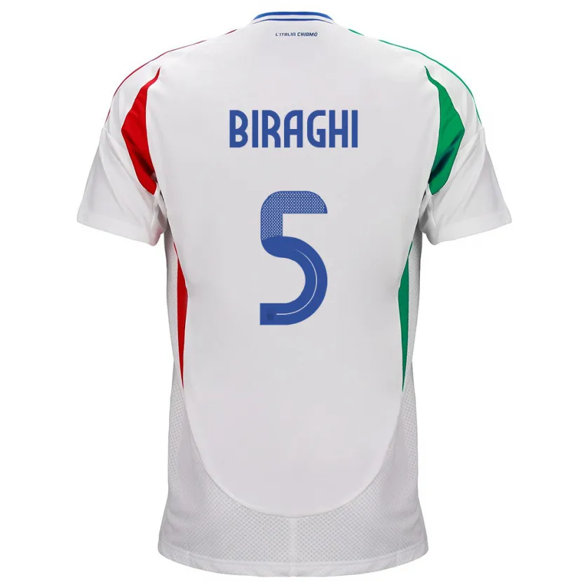 Danxen Herren Italien Cristiano Biraghi #5 Weiß Auswärtstrikot Trikot 24-26 T-Shirt Schweiz