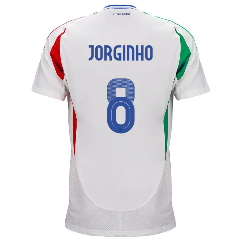 Danxen Herren Italien Jorginho #8 Weiß Auswärtstrikot Trikot 24-26 T-Shirt Schweiz