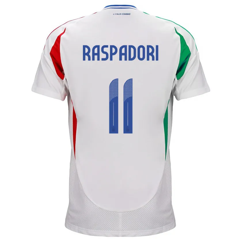 Danxen Herren Italien Giacomo Raspadori #11 Weiß Auswärtstrikot Trikot 24-26 T-Shirt Schweiz