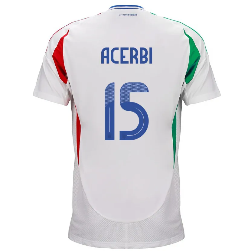 Danxen Herren Italien Francesco Acerbi #15 Weiß Auswärtstrikot Trikot 24-26 T-Shirt Schweiz