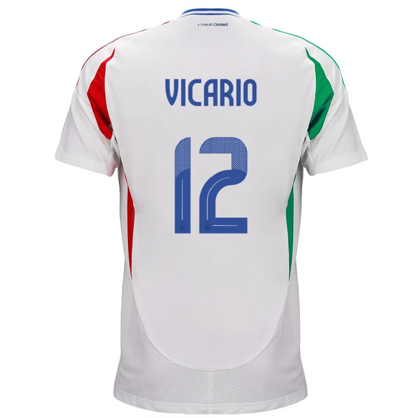 Danxen Herren Italien Guglielmo Vicario #12 Weiß Auswärtstrikot Trikot 24-26 T-Shirt Schweiz