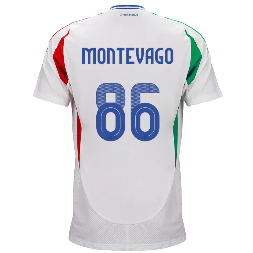 Danxen Herren Italien Daniele Montevago #86 Weiß Auswärtstrikot Trikot 24-26 T-Shirt Schweiz