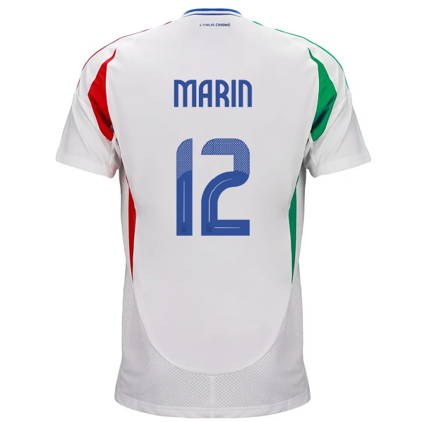 Danxen Herren Italien Renato Marin #12 Weiß Auswärtstrikot Trikot 24-26 T-Shirt Schweiz