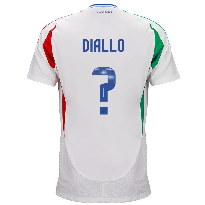 Danxen Herren Italien Djibril Diallo #0 Weiß Auswärtstrikot Trikot 24-26 T-Shirt Schweiz