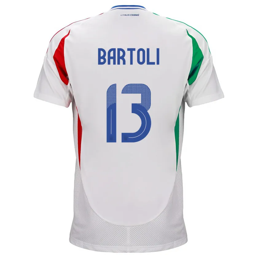 Danxen Herren Italien Elisa Bartoli #13 Weiß Auswärtstrikot Trikot 24-26 T-Shirt Schweiz
