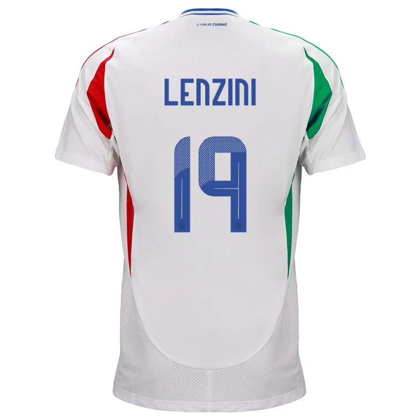 Danxen Herren Italien Martina Lenzini #19 Weiß Auswärtstrikot Trikot 24-26 T-Shirt Schweiz