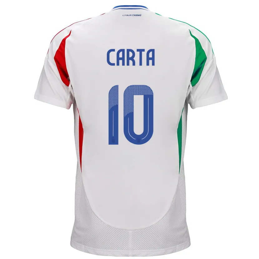 Danxen Herren Italien Antonella Carta #10 Weiß Auswärtstrikot Trikot 24-26 T-Shirt Schweiz
