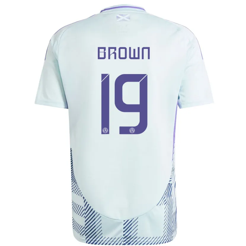 Danxen Herren Schottland Jacob Brown #19 Helles Mintblau Auswärtstrikot Trikot 24-26 T-Shirt Schweiz
