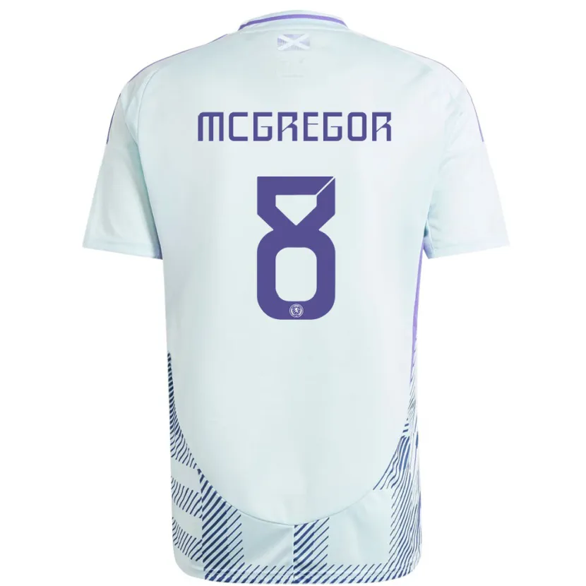 Danxen Herren Schottland Callum Mcgregor #8 Helles Mintblau Auswärtstrikot Trikot 24-26 T-Shirt Schweiz