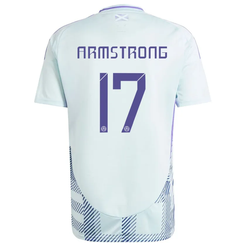 Danxen Herren Schottland Stuart Armstrong #17 Helles Mintblau Auswärtstrikot Trikot 24-26 T-Shirt Schweiz