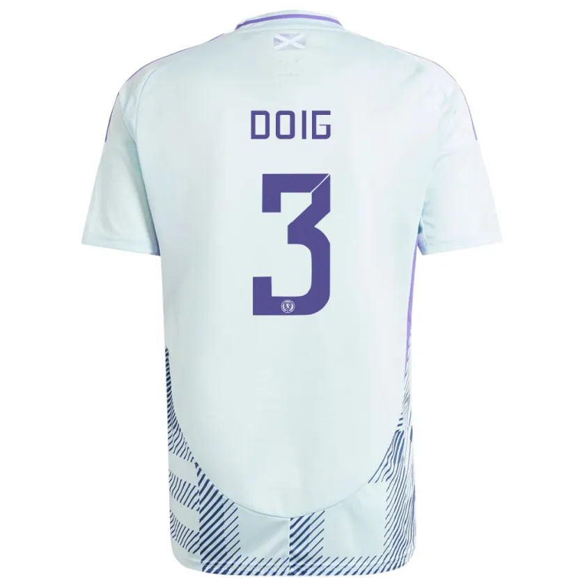 Danxen Herren Schottland Josh Doig #3 Helles Mintblau Auswärtstrikot Trikot 24-26 T-Shirt Schweiz
