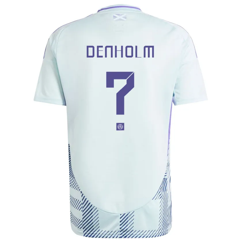 Danxen Herren Schottland Aidan Denholm #0 Helles Mintblau Auswärtstrikot Trikot 24-26 T-Shirt Schweiz