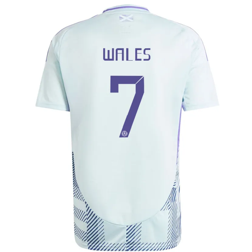 Danxen Herren Schottland Bobby Wales #7 Helles Mintblau Auswärtstrikot Trikot 24-26 T-Shirt Schweiz