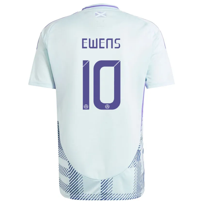 Danxen Herren Schottland Sarah Ewens #10 Helles Mintblau Auswärtstrikot Trikot 24-26 T-Shirt Schweiz
