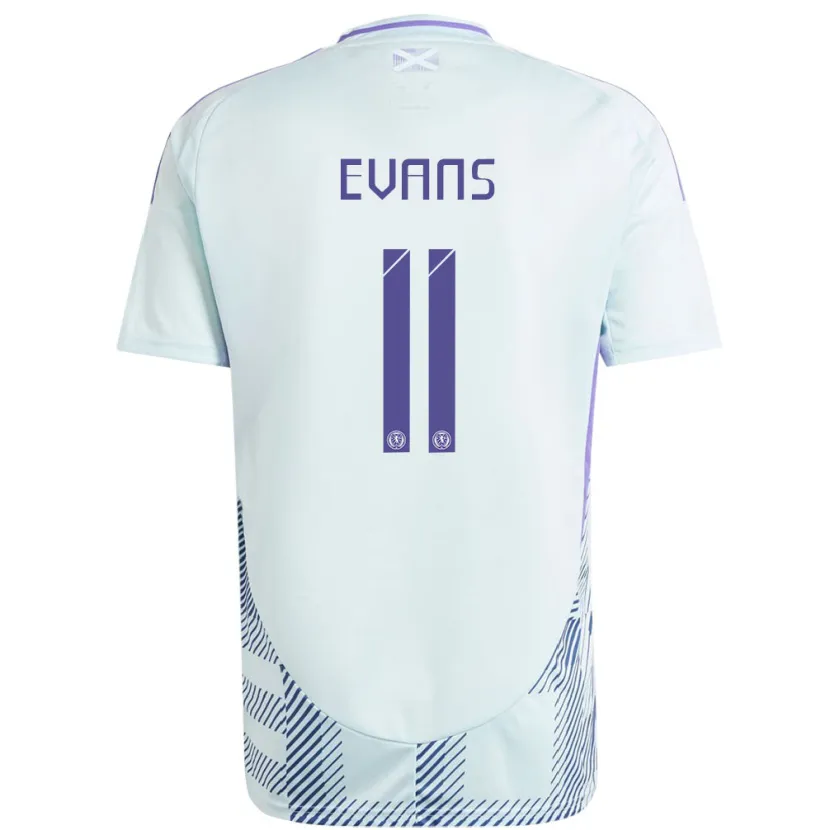 Danxen Herren Schottland Lisa Evans #11 Helles Mintblau Auswärtstrikot Trikot 24-26 T-Shirt Schweiz