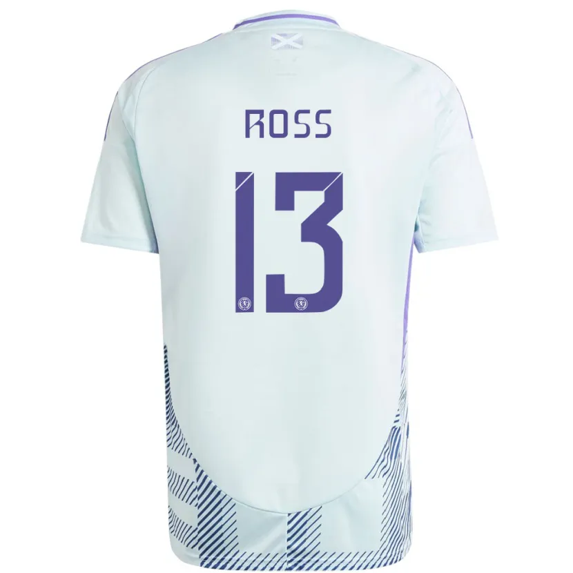 Danxen Herren Schottland Jane Ross #13 Helles Mintblau Auswärtstrikot Trikot 24-26 T-Shirt Schweiz