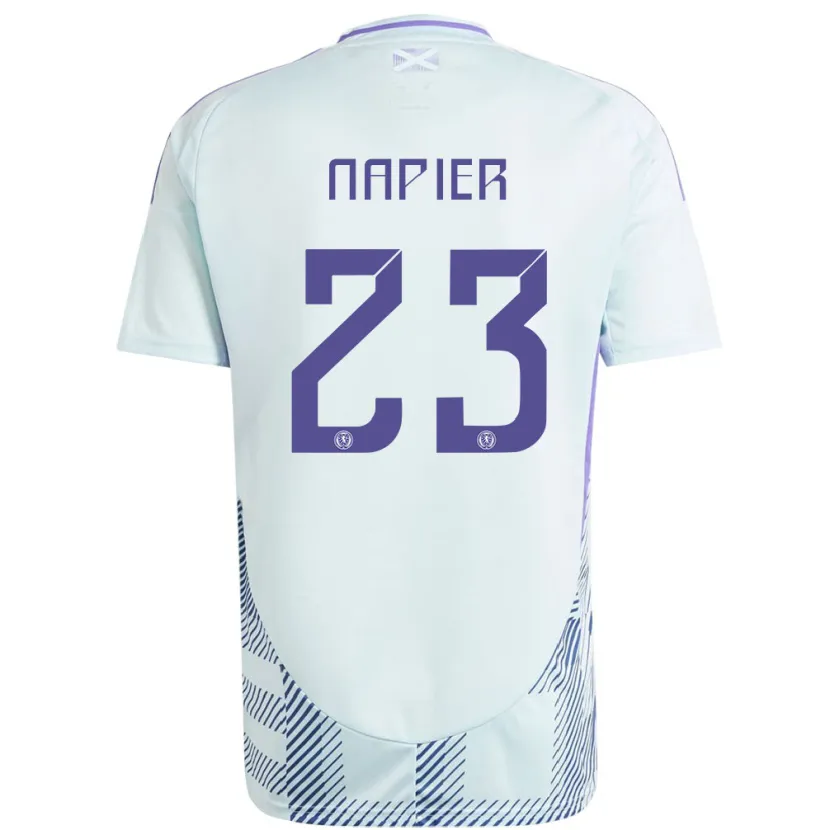 Danxen Herren Schottland Jamie-Lee Napier #23 Helles Mintblau Auswärtstrikot Trikot 24-26 T-Shirt Schweiz