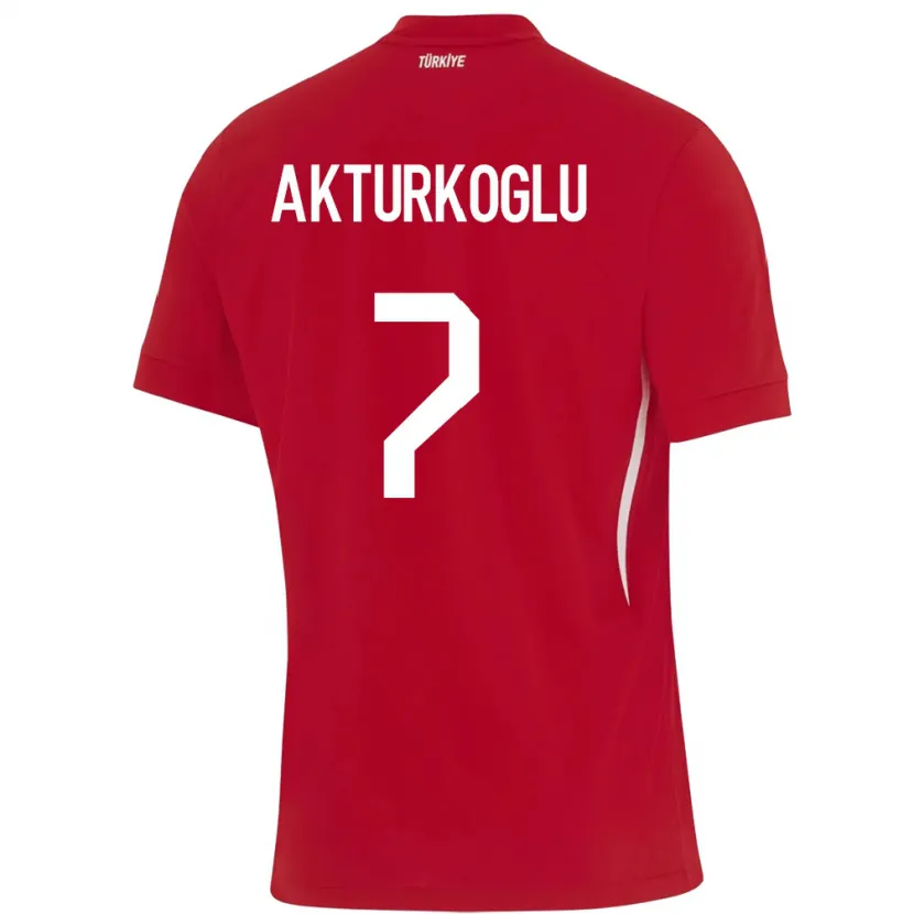 Danxen Herren Türkei Kerem Aktürkoğlu #7 Rot Auswärtstrikot Trikot 24-26 T-Shirt Schweiz