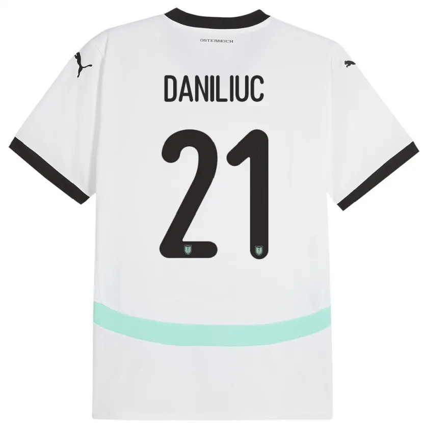 Danxen Herren Österreich Flavius Daniliuc #21 Weiß Auswärtstrikot Trikot 24-26 T-Shirt Schweiz