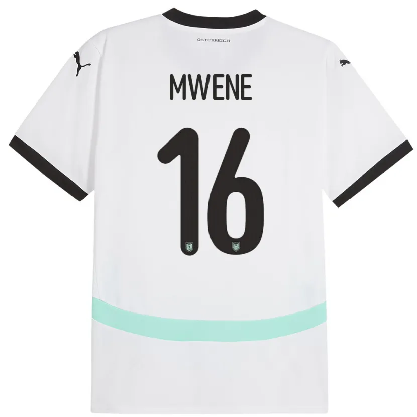 Danxen Herren Österreich Phillipp Mwene #16 Weiß Auswärtstrikot Trikot 24-26 T-Shirt Schweiz