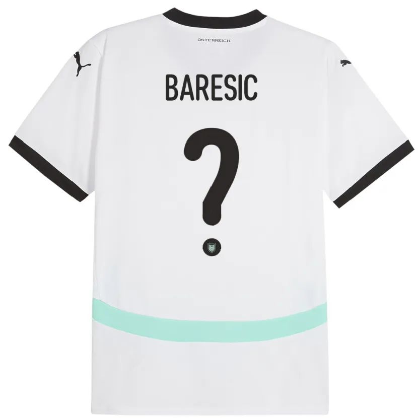 Danxen Herren Österreich Leon Baresic #0 Weiß Auswärtstrikot Trikot 24-26 T-Shirt Schweiz