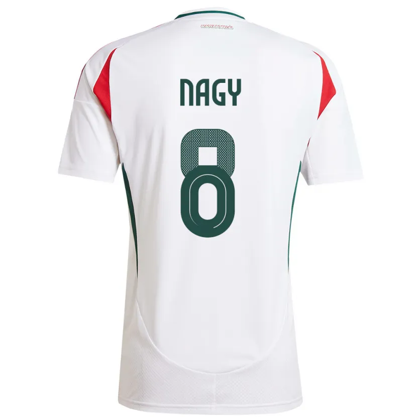 Danxen Herren Ungarn Ádám Nagy #8 Weiß Auswärtstrikot Trikot 24-26 T-Shirt Schweiz